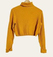 Revolve Lovers + Friends Mustard Yellow Turtleneck Crop Sweater Size M