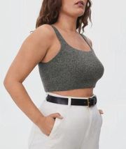 Everlane Women’s Crop Cozy Stretch Tank Top Dark Gray Wool Blend Small NWT