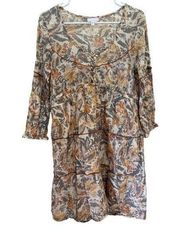 SHYANNE WOMEN'S VINTAGE FLORAL LONG SLEEVE PEASANT DRESS WOMENS LARGE