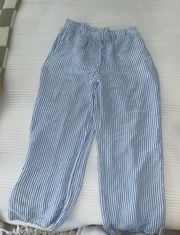 boxer stripe linen pants