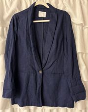 Navy Blue Linen Blazer