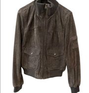 Ann Taylor Loft Brown Leather Jacket for Women, Size Medium.