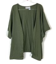 Only Necessities | Green Short Sleeve Open Front Cardigan
