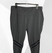 Dark Gray Fitted Active Wear Capri Legging Pants Wm 3X