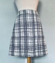 White & Black Stripe Mini Skirt