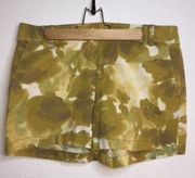 ANN TAYLOR LOFT shorts linen & cotton floral high waisted zipper front