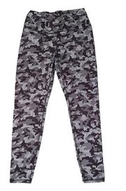 Spyder Active Tech Fleece Core Athleisure Leggings Grey Camo SP651 | Size M