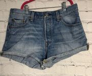 Levi’s VTG Levi Strauss 501 Shorts Blue Jean Denim Button Fly Hi Rise 32W Hot Pants