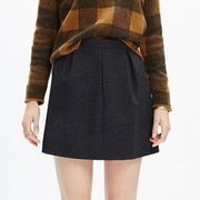 Madewell Charcoal Pleated Journal Mini Skirt