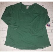 NWT CREATIVE APPAREL WOMEN'S SIZE XXL GREEN SLU LONG-SLEEVE EMBOSSED SHIRT