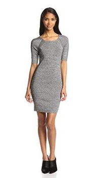 Halston Heritage Heather Gray Fitted Sweater Dress Sz.M NWT