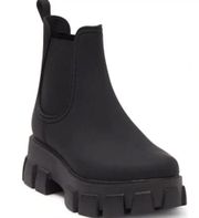 JEFFREY CAMPBELL Pleu Platform Lug Sole Chelsea Rain Boot Black Size US 8 NWT