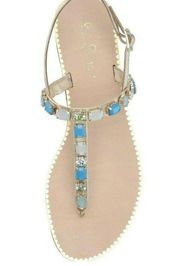 Lilly Pulitzer Raysa Embellished Sandals Gold Metallic 8.6