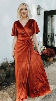 Meghan Velvet Wrap Maxi Dress