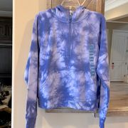 Scuba Sweatshirt Periwinkle Hoodie Tie Dye Periwinkle Blue Cotton Comfy Womens L