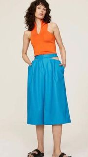 EUC Nina Ricci Blue Cutout Bermuda Pants Size 40 EU / 6 US $1020