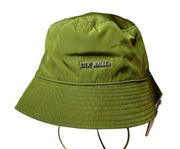 Steve Madden Satin Lined Nylon Bucket Hat Green New