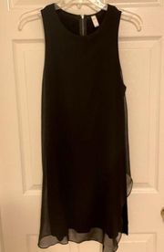 Girlfriend Collective black sheath dress with sheer overlay size medium