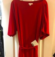 Donna Morgan Dress, Cold Shoulder, Red, Size 2