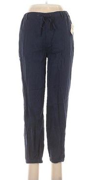 NWT coldwater creek 100% Lyocell boyfriend navy tencel tie crop pants joggers