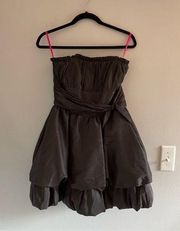 Vintage Betsy Johnson strapless black bow detail dress size 4