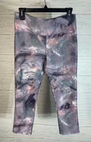 Purple Ash Stormy Sky Watercolor Print Yoga Athletic Leggings M