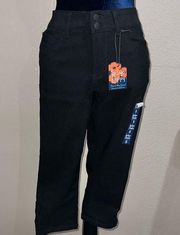 Indigo poppy Capri jeans size 8 Tummy control Black NWT