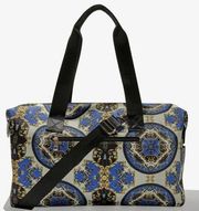 Alice + Olivia X FABFITFUN Duffle Bag Blue White Black Overnight Weekender