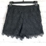 Charlotte Russe Womens Shorts Sz M Black Lace Floral High Rise Waist Hot Pants