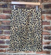 Andrew Marc New York Leopard Straight Pencil Skirt Women's Size Small