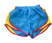 Nike  Women's Tempo Brief-Lined Running Shorts Size Small Blue yellow fushia