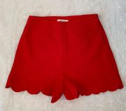 Red Scallop Shorts