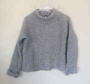 Free People Waffle Knit Long Sleeve Turtleneck Foldover Sweater