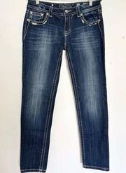 Miss Me dark denim size 30 skinny jeans casual cowgirl western boho