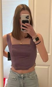 Purple Satin  Corset-like Top