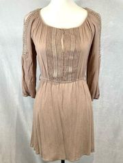 Mocha taupe lace detail dress size small