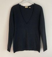Caslon Womens Cashmere Sweater Size XS Black V Neck Long Sleeve Pullover Soft