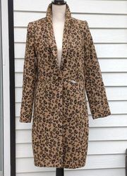 Kendall & Kylie Faux Fur Single Button Long Trench Coat