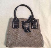 Vintage Tommy Hilfiger Chevron print tweed top handle bag