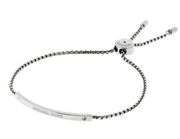 MICHAEL KORS Unisex Stainless Steel Silvertone Logo ID Slider Bracelet