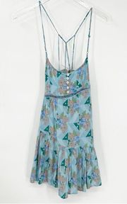 NEW Urban Outfitters Georgia Floral Mini Dress M Blue