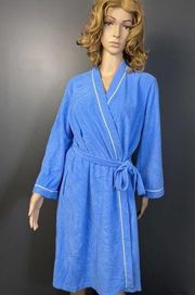 Vintage Vanity Fair Size Medium Velour Vellux Bathrobe Robe Long Sleeve Pockets