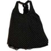 Bisou Bisou Gold Polka Dot Black Tank Top Size XL