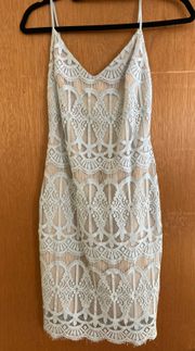 Light Blue/Nude Lace Dress