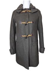 J. Crew Wool Blend Melton Jacket Toggle Closure Insulated Long Duffle Coat