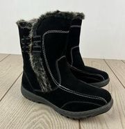 Journee Collection Takani Women's Winter Boots 10 Black Faux Suede/Fur $100