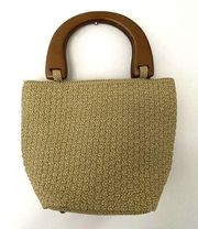 NWT Talbots Small Woven Handbag Purse Tote (small flaw)