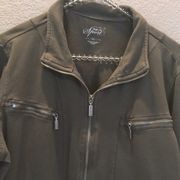Style & Company cotton Spandex zip up jacket Khaki