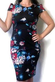 Betsey Johnson Floral Midi Sheath Dress Size 6
