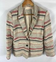 Lucky Brand Tweed Texture Lined Blazer Size 4